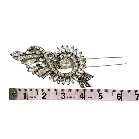 1940s Eisenberg Original Rhinestone Fur Clip Pin - Picture 10 of 10